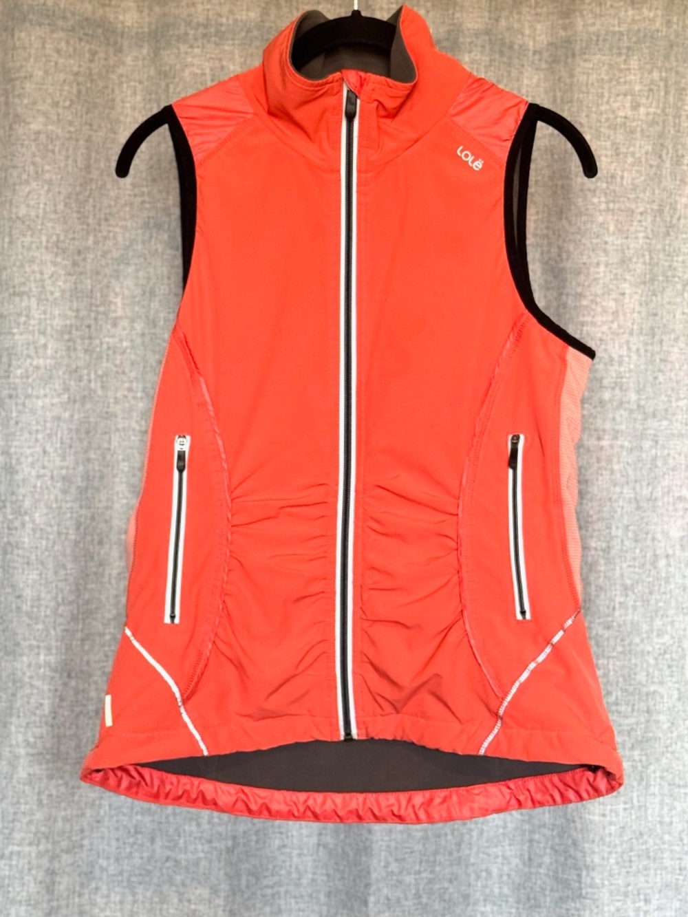 Lole Vest Womens Small Water Repellent Wind Proof Reflective Coral Zippered